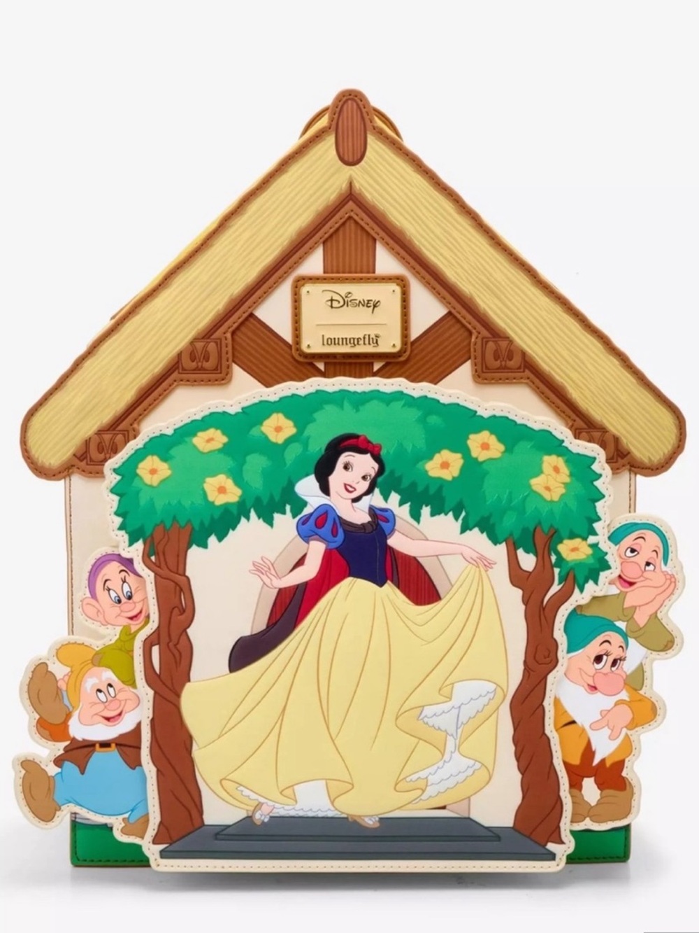 Sold Out NWT Loungefly Snow White & Seven Dwarfs Figural Cottage Mini Backpack